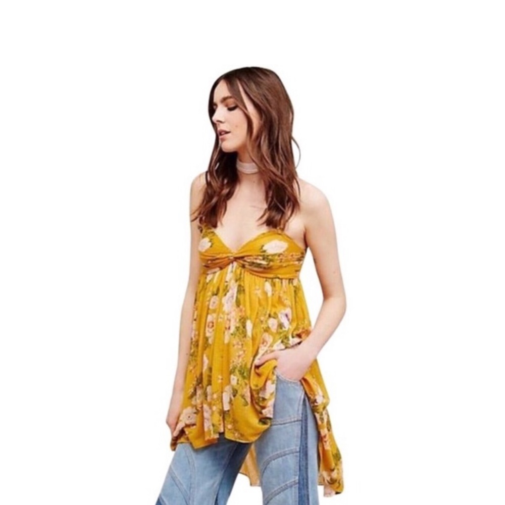 FREE PEOPLE Mirage Floral Print Baby Doll Tunic Size Medium - Picture 3 of 10